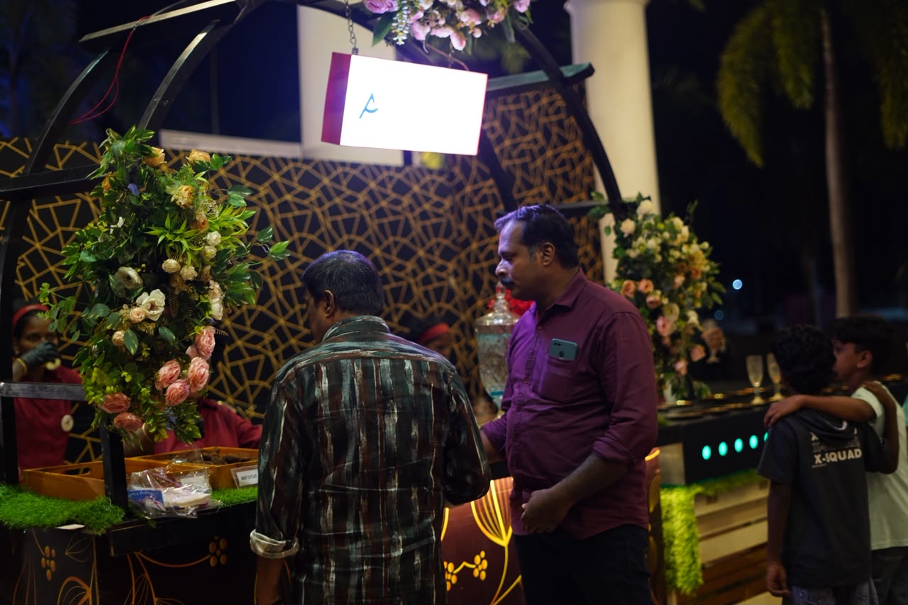 Venue pathway floral lighting
