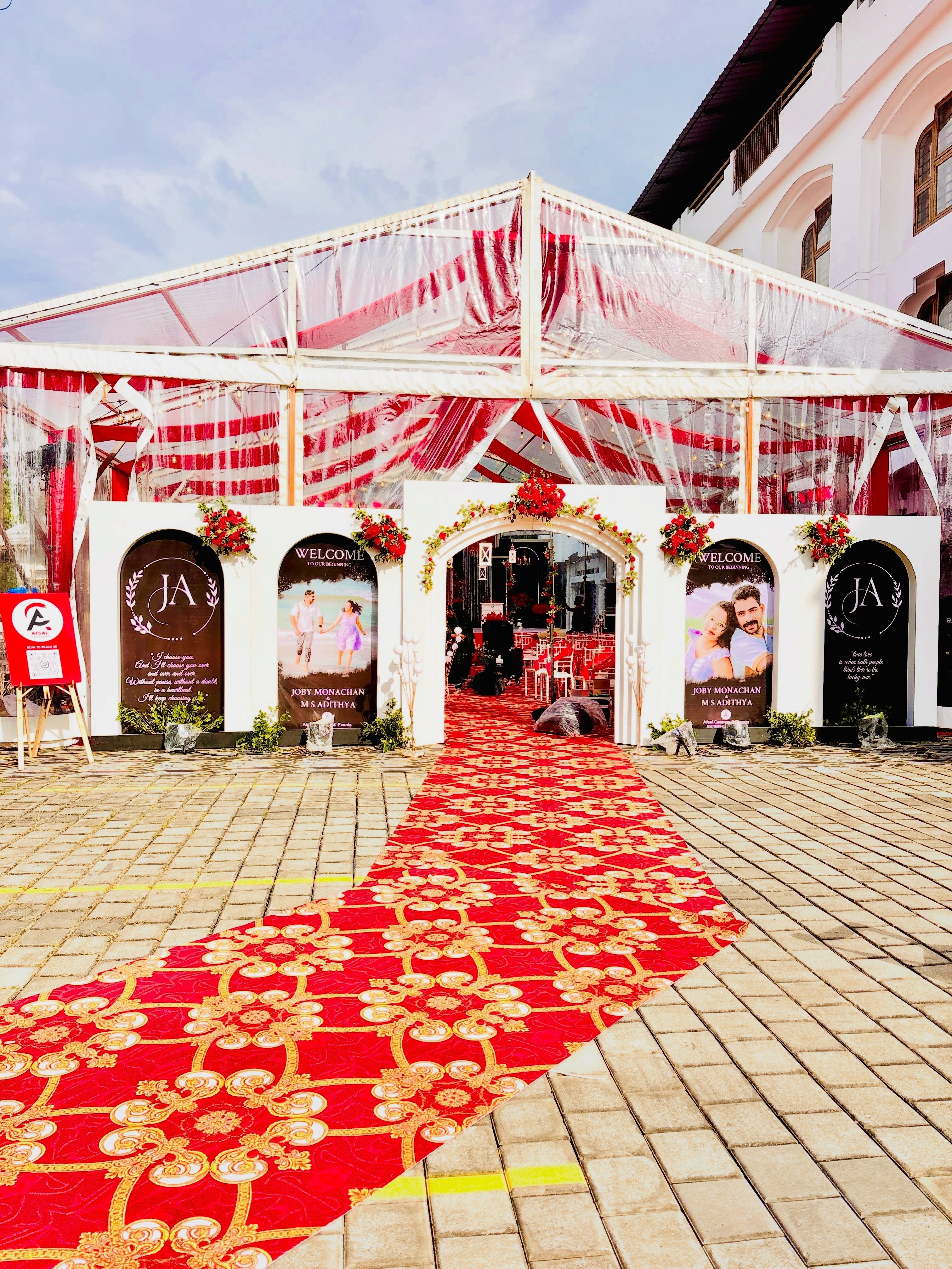 Wedding reception stage by Afsal Events